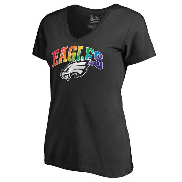 Women's Philadelphia Eagles NFL Pro Line by Fanatics Branded Black Plus Sizes Pride T-Shirt,We sell and wholesale Women's Philadelphia Eagles NFL Pro Line by Fanatics Branded Black Plus Sizes Pride T-Shirt on line form chian!